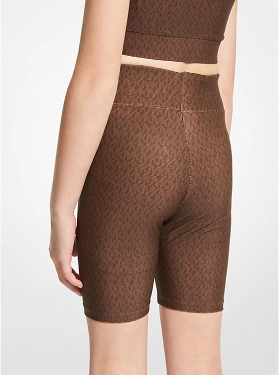 Michael Kors Kids' Stretchy Jersey Bike Shorts with Short Sleeves & Logo