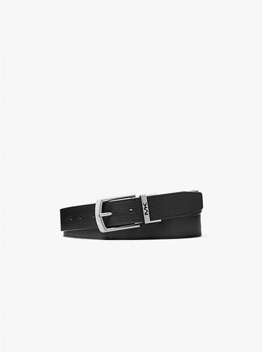 Michael Kors Reversible Men's Genuine Leather Belt - Pebbled Texture, Double-Sided Design