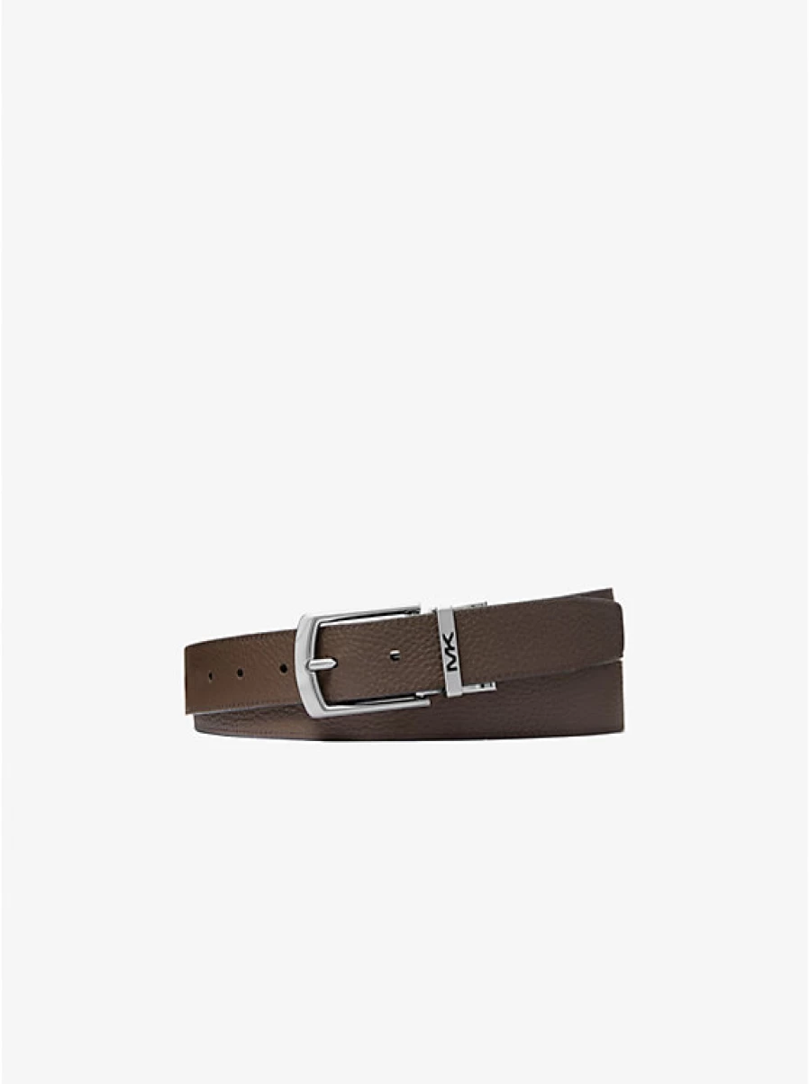 Michael Kors Reversible Men's Genuine Leather Belt - Pebbled Texture, Double-Sided Design