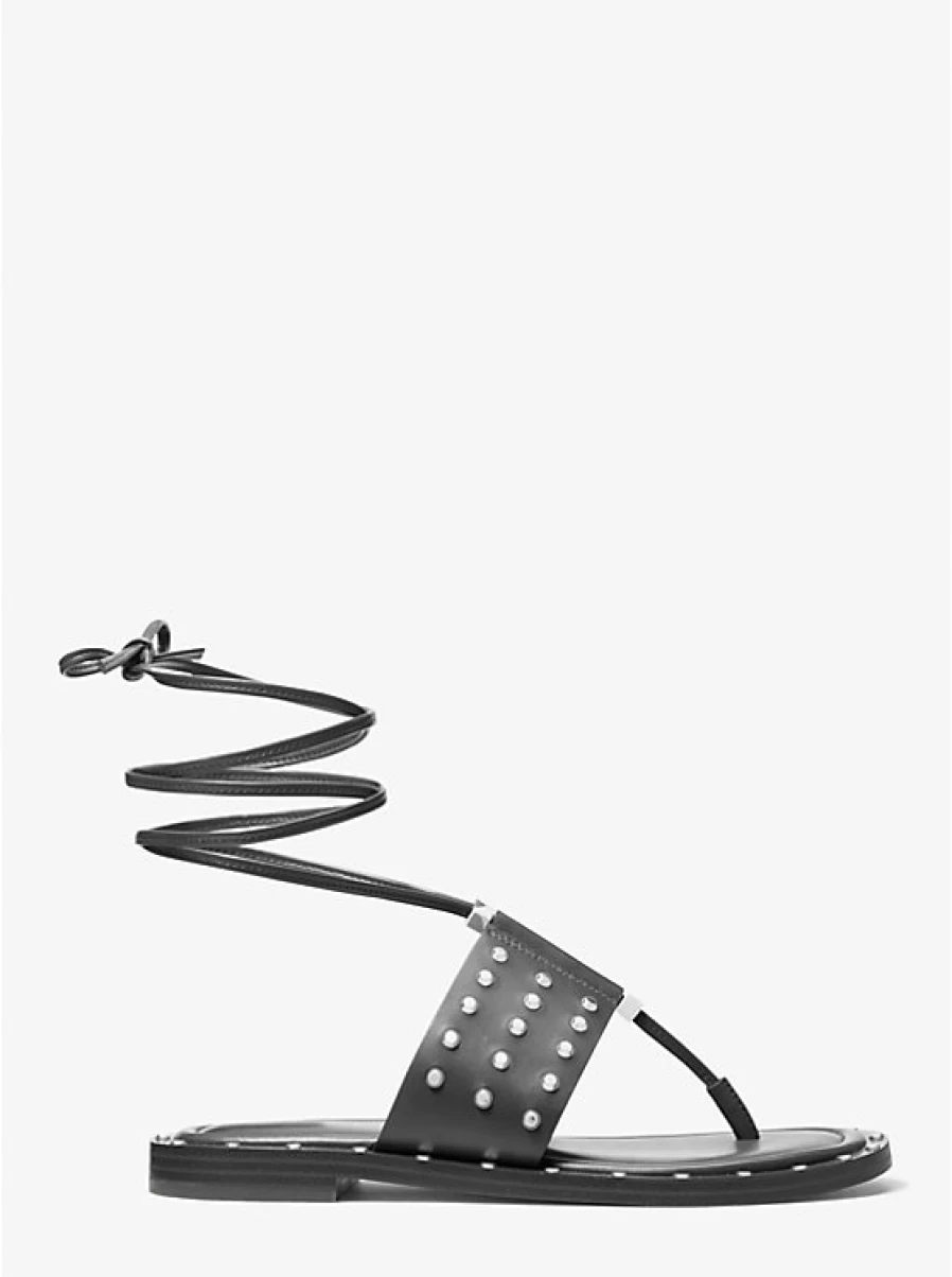 Michael Kors Women's Jagger Studded Leather Sandals – Stylish Studded Designer Footwear