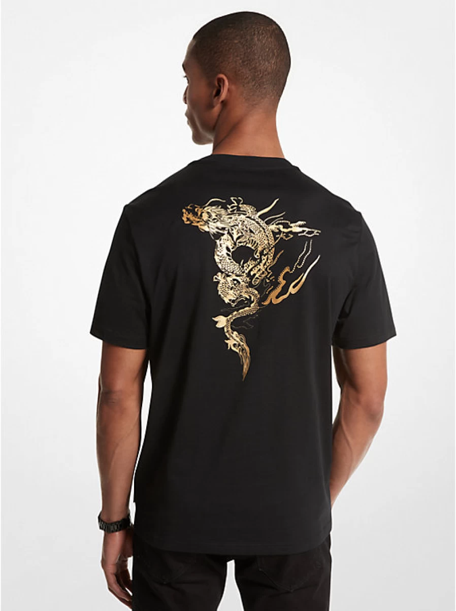 Michael Kors Men's Cotton Jersey T-Shirt with New Year Graphic Logo