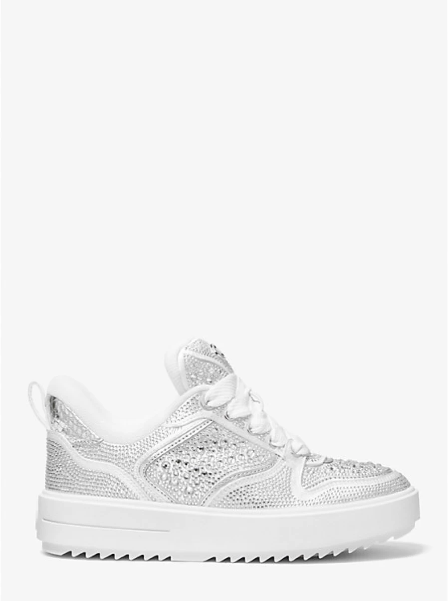 Michael Kors Women's Rumi Embellished Leather Platform Espadrille Sandals