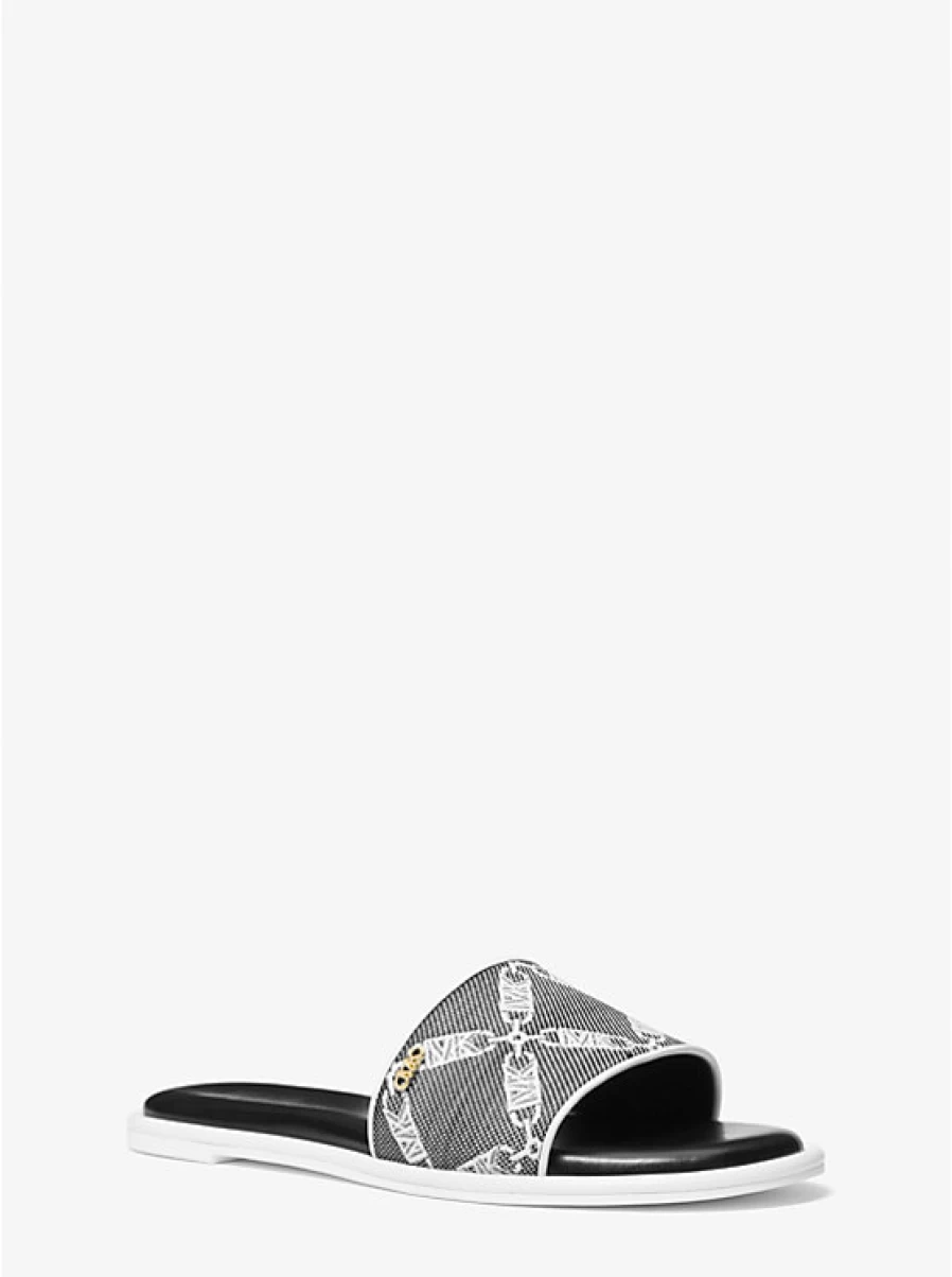 Michael Kors Women's Jacquard Empire Logo Saylor Sandals