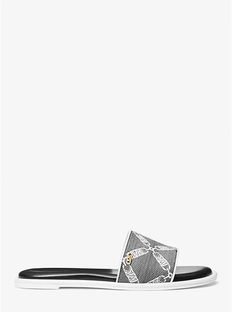 Michael Kors Women's Jacquard Empire Logo Saylor Sandals