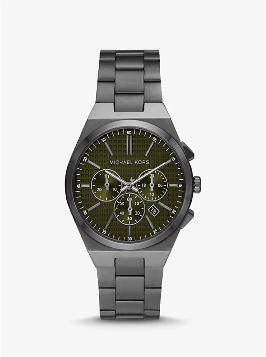 Michael Kors Men's Lennox Oversized Watch in Steel Gray - Stainless Steel Chronograph
