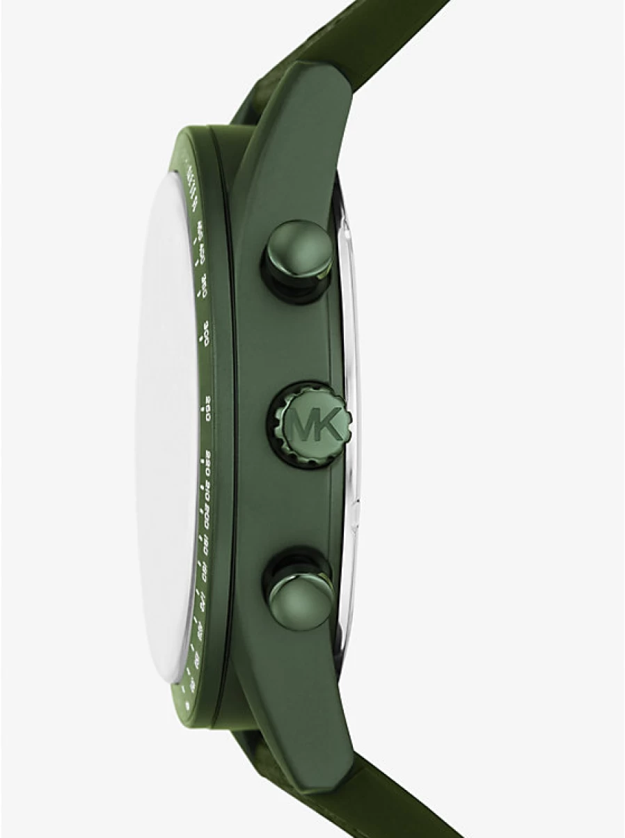 Michael Kors Men's Green Oversized Nylon Accelerator Watch - Bold Chronograph Design