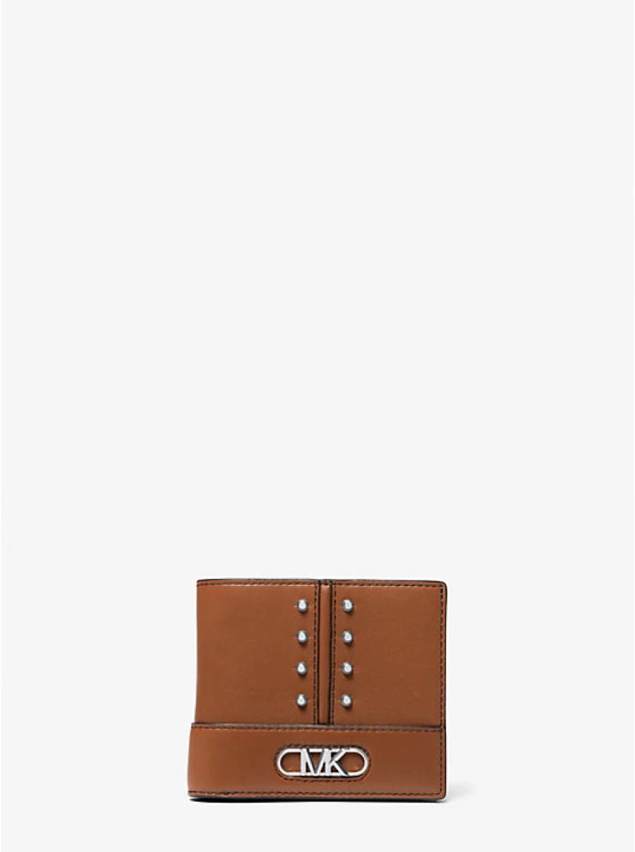 Michael Kors Men's Astor Studded Leather Wallet for Men | Stylish Designer Bifold Wallet