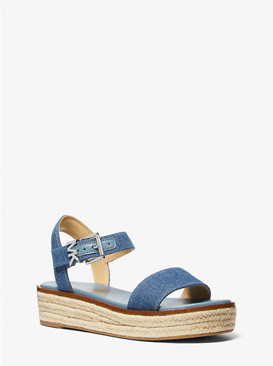 Michael Kors Women's Richie Denim Wedge Sandal – Stylish Comfort for Everyday Wear