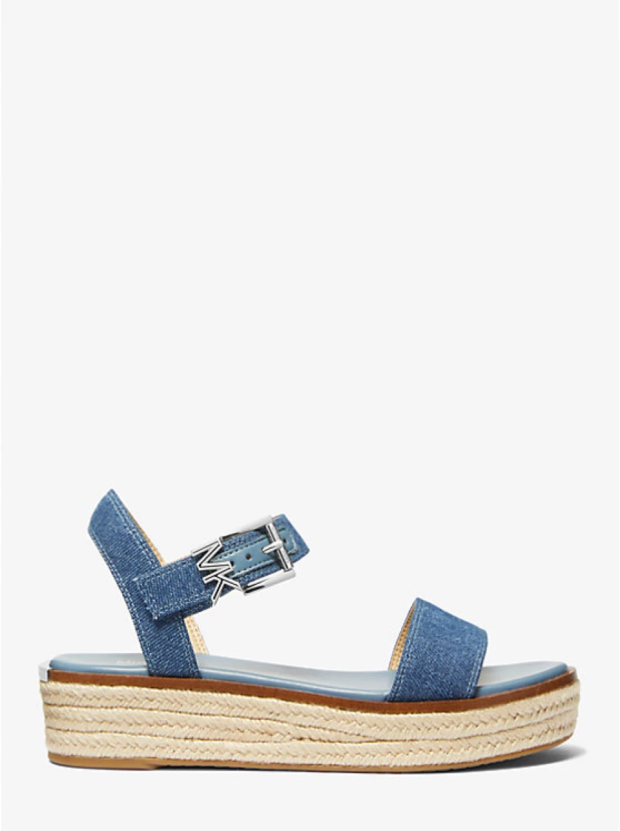 Michael Kors Women's Richie Denim Wedge Sandal – Stylish Comfort for Everyday Wear