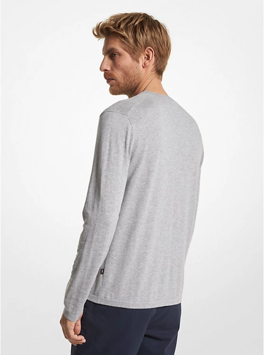 Michael Kors Men's Cotton V-Neck Jersey Sweater for Casual Comfort