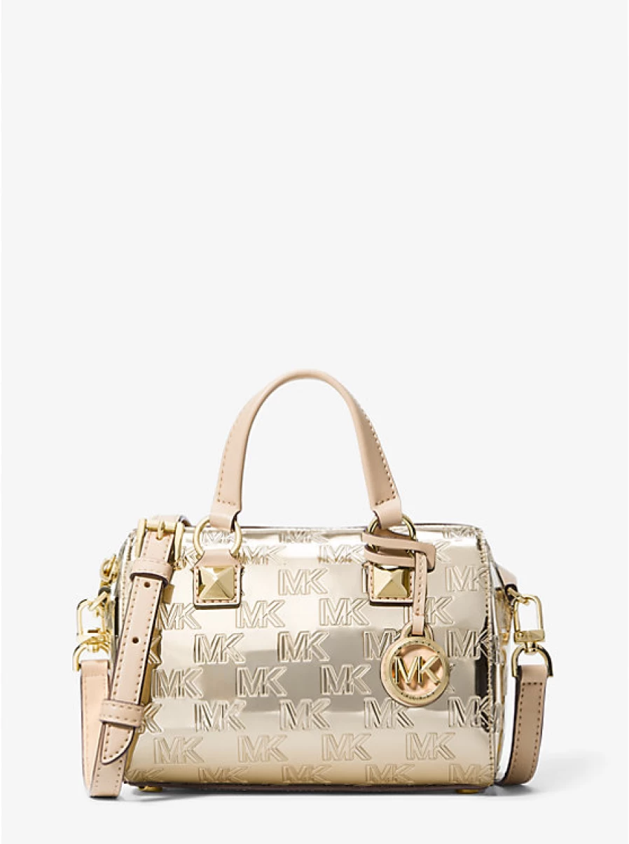 Michael Kors Women's Grayson Small Travel Bag with Embossed Patent Leather and Signature A Logo Shoulder Strap