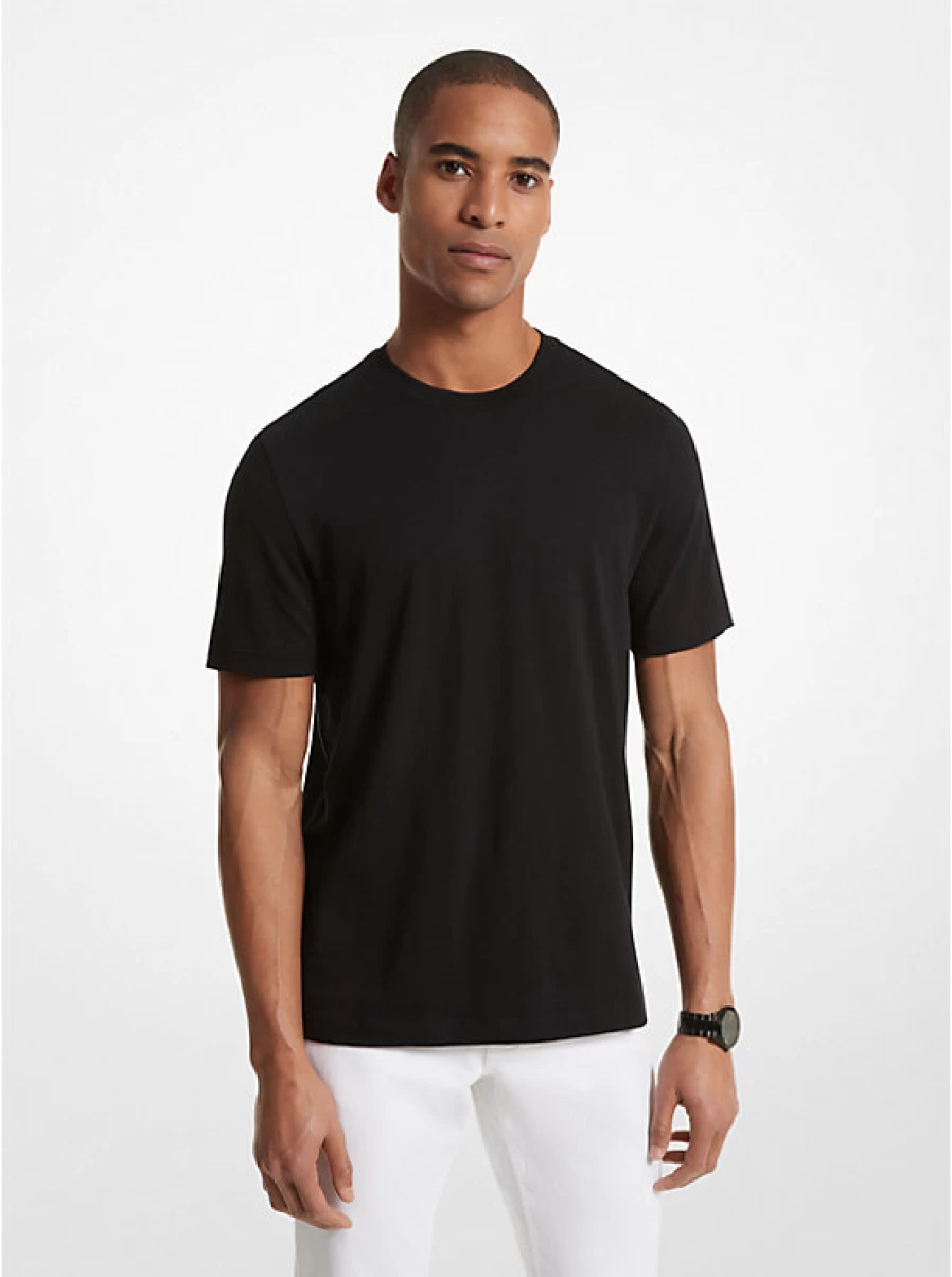 Michael Kors Men's Premium Cotton T-Shirt - Classic Fit Short Sleeve Crewneck Tee