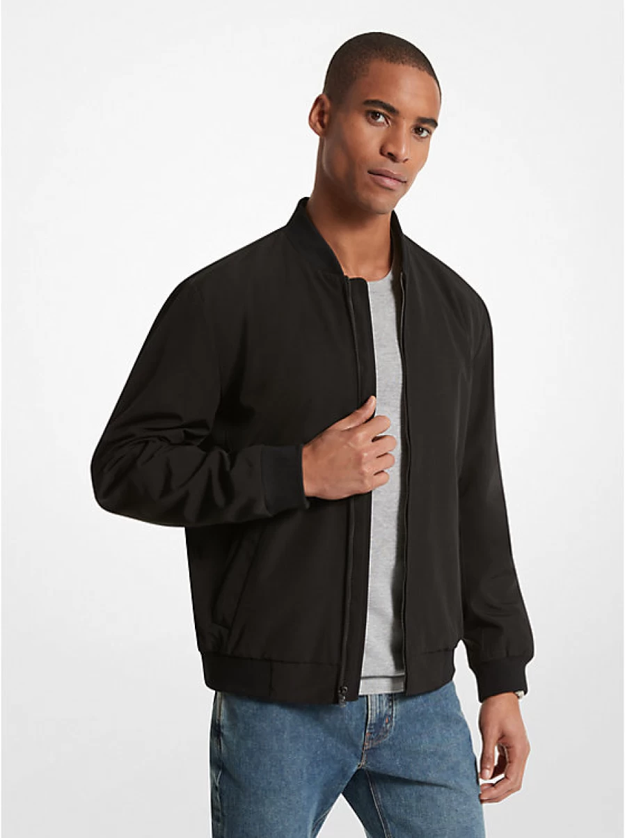 Michael Kors Men's Dublin Water-Resistant Bomber Jacket | Lightweight Outdoor Windbreaker