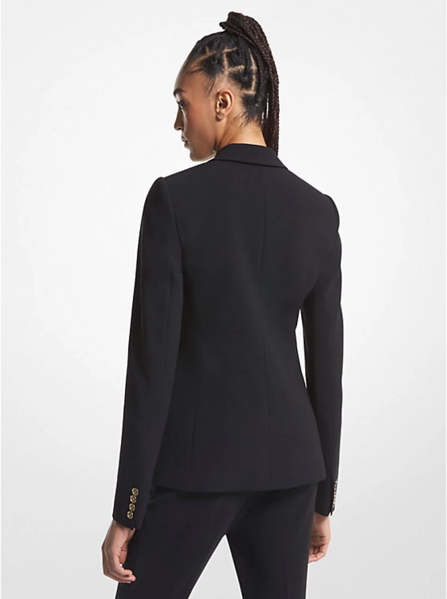 Michael Kors Women's Double-Breasted Crepe Blazer for Elegant Office Wear