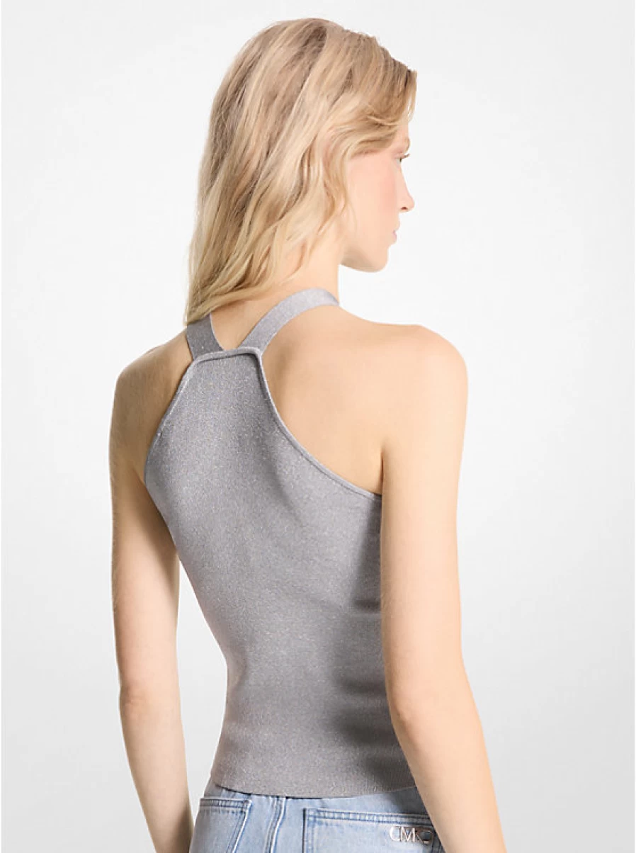 Michael Kors Women's Metallic Stretch Knit Camisole with Back Detail