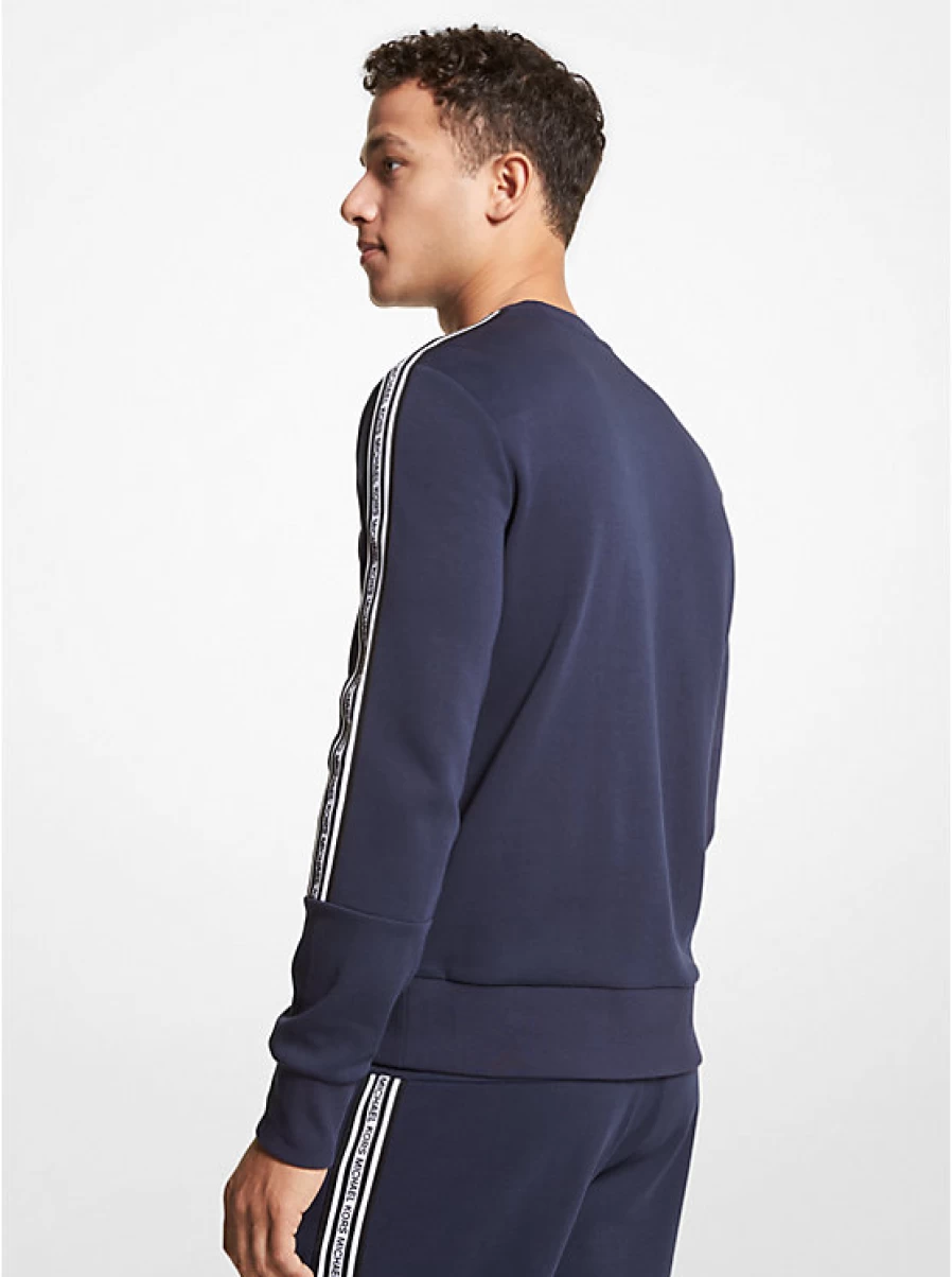Michael Kors Men's Cotton Blend Sweatshirt with Embroidered Tape Logo