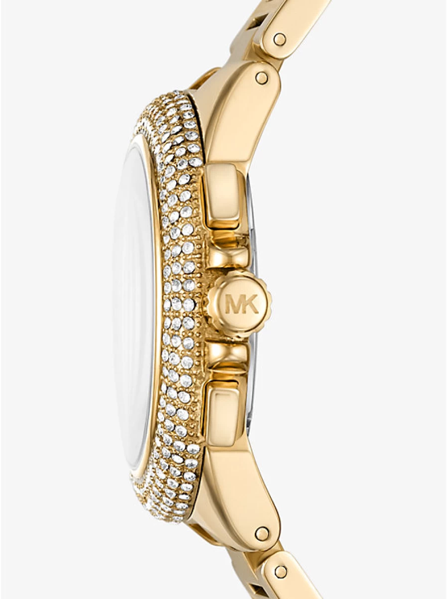Michael Kors Women's Oversized Gold Camille Watch with Pavé Stones