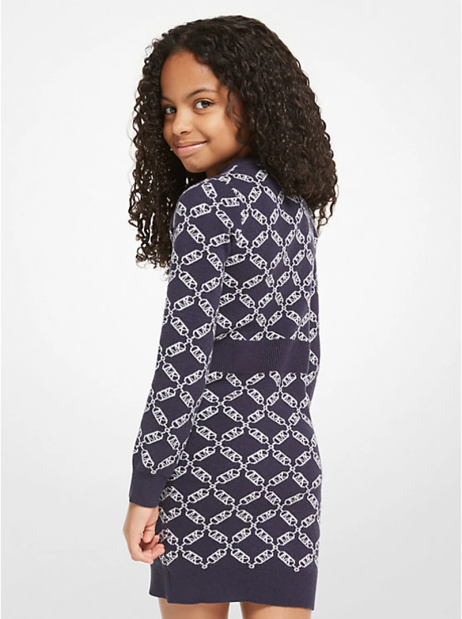 Michael Kors Children's Printed Sweater Dress with Empire Logo