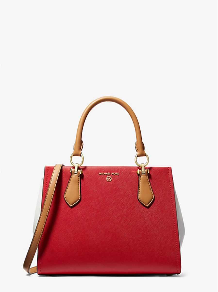 Michael Kors Marilyn Medium Color-Block Saffiano Leather Satchel for Women