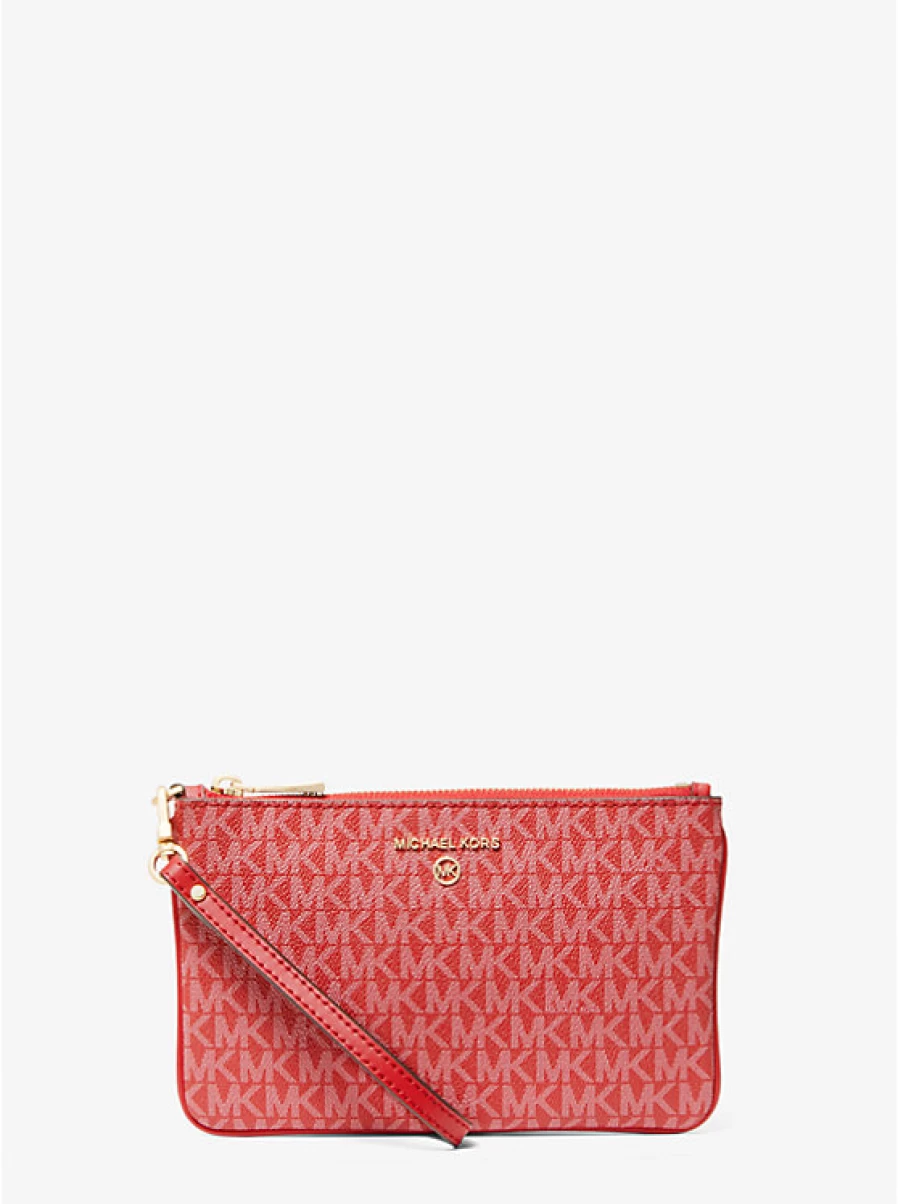 Michael Kors Women's Medium Wristlet Pouch - Zippered Logo Crossbody Bag for Women