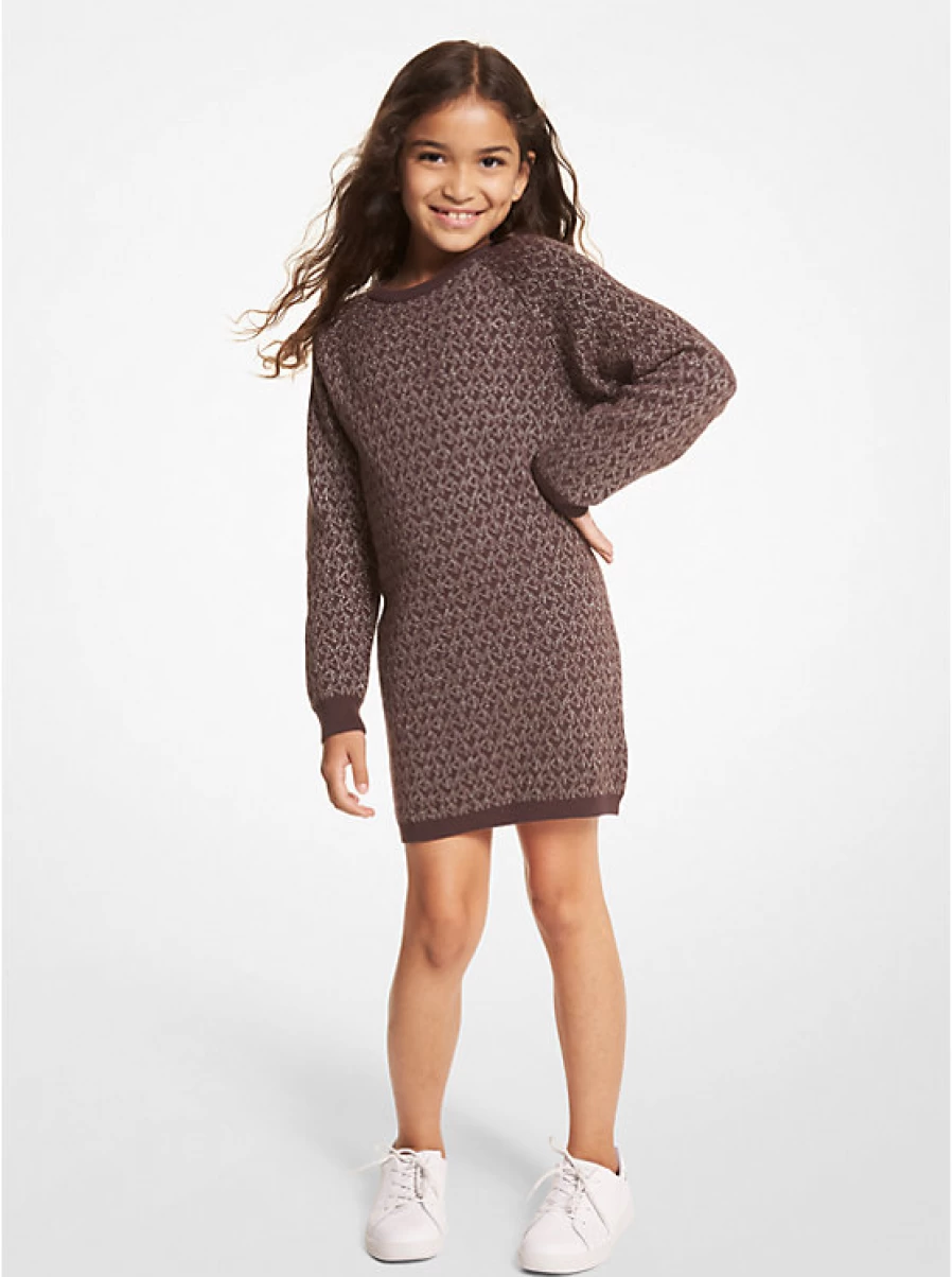 Michael Kors Children's Metallic Knit Dress with Logo Detail