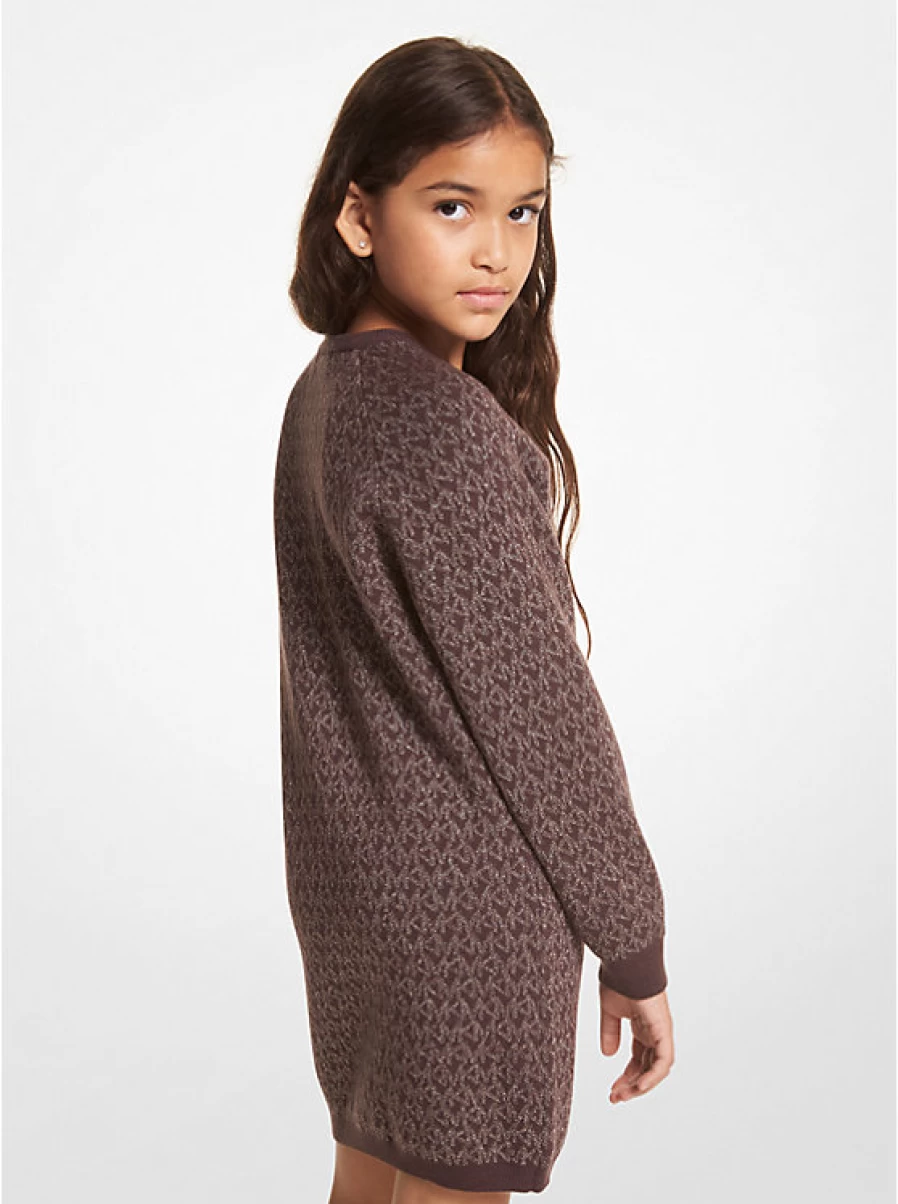 Michael Kors Children's Metallic Knit Dress with Logo Detail