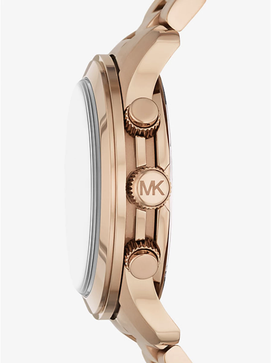 Michael Kors Men's Oversized Beige Gold Tone Runway Watch