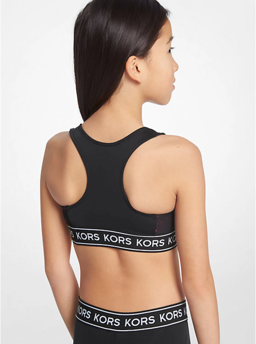 Michael Kors Kids' Stretch Jersey Sports Top with Tape Logo - Comfortable Athletic Shirt for Children