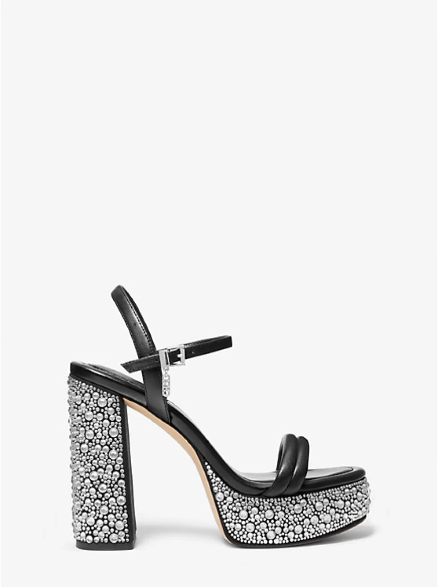 Michael Kors Women's Laci Embellished Leather Platform Sandals