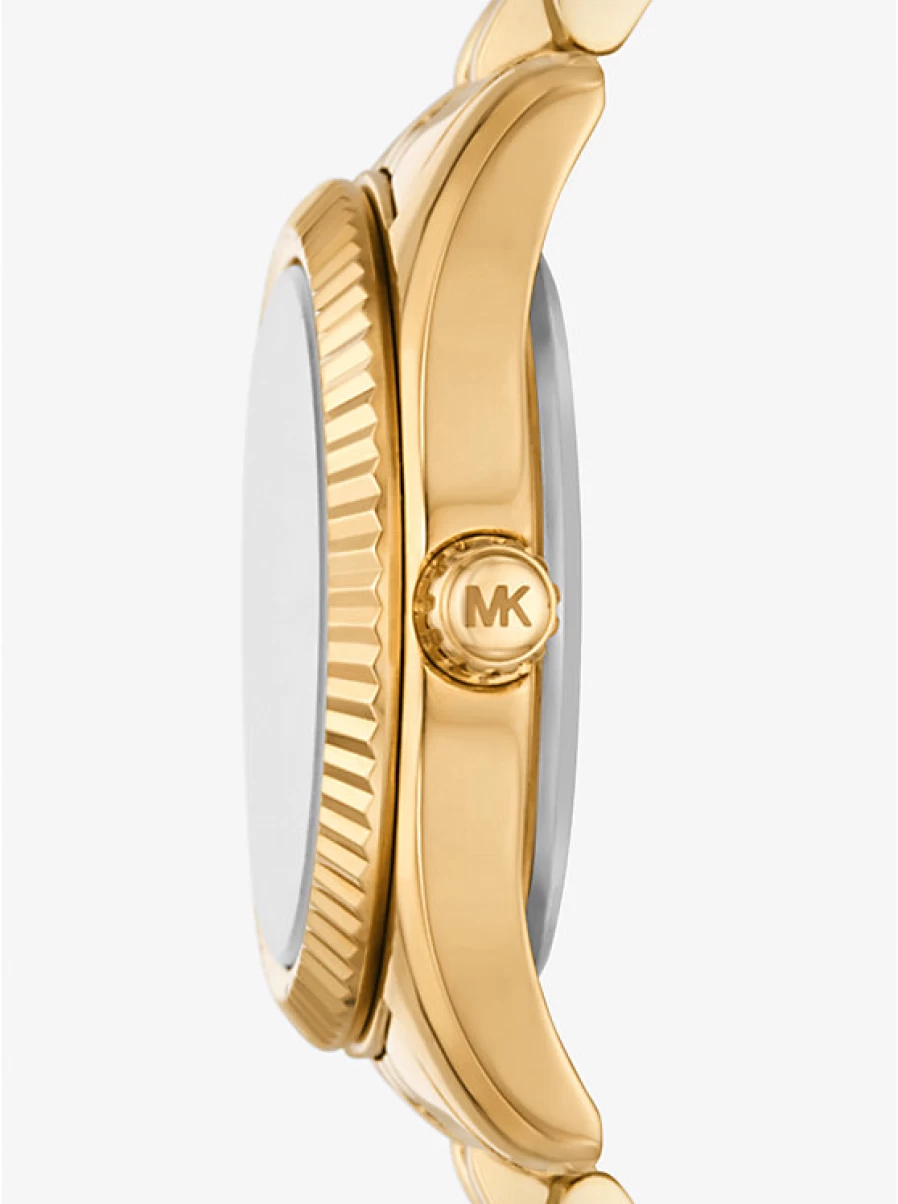 Michael Kors Women's Lexington Small Gold-Tone Watch with Paving Stone Accents