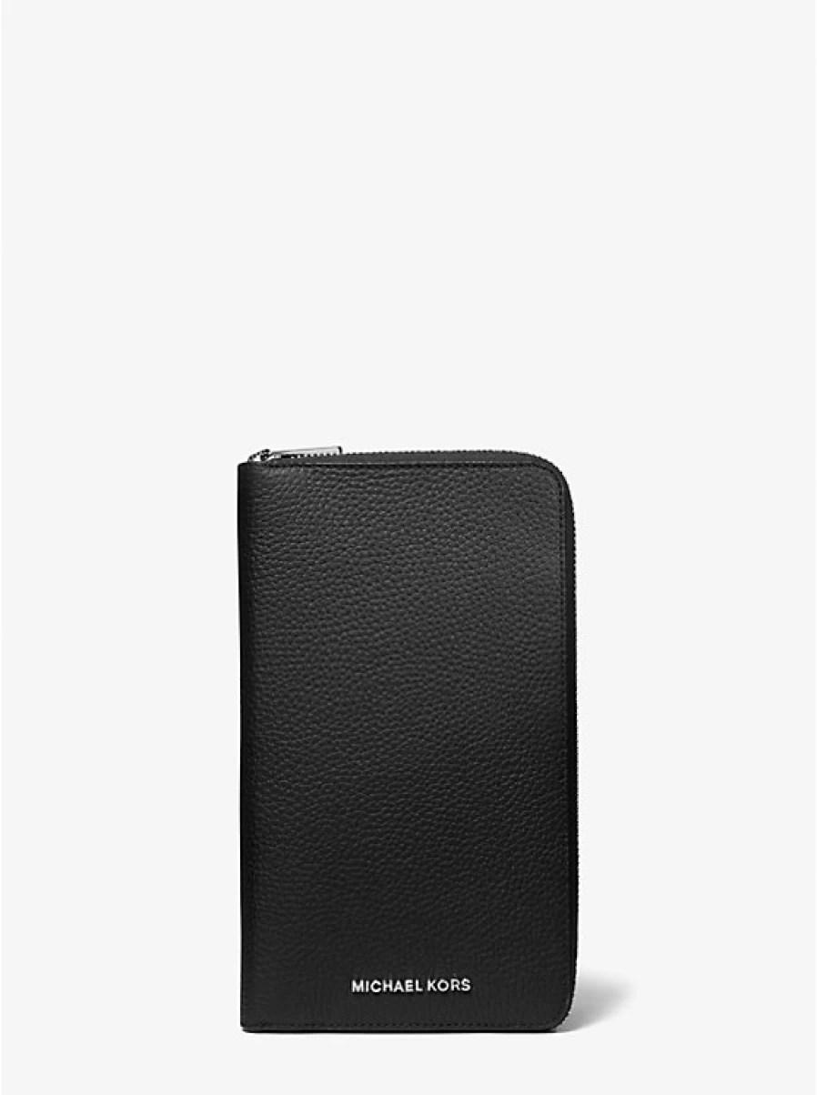 Michael Kors Hudson Men's Genuine Leather Travel Wallet for Passport & Cards