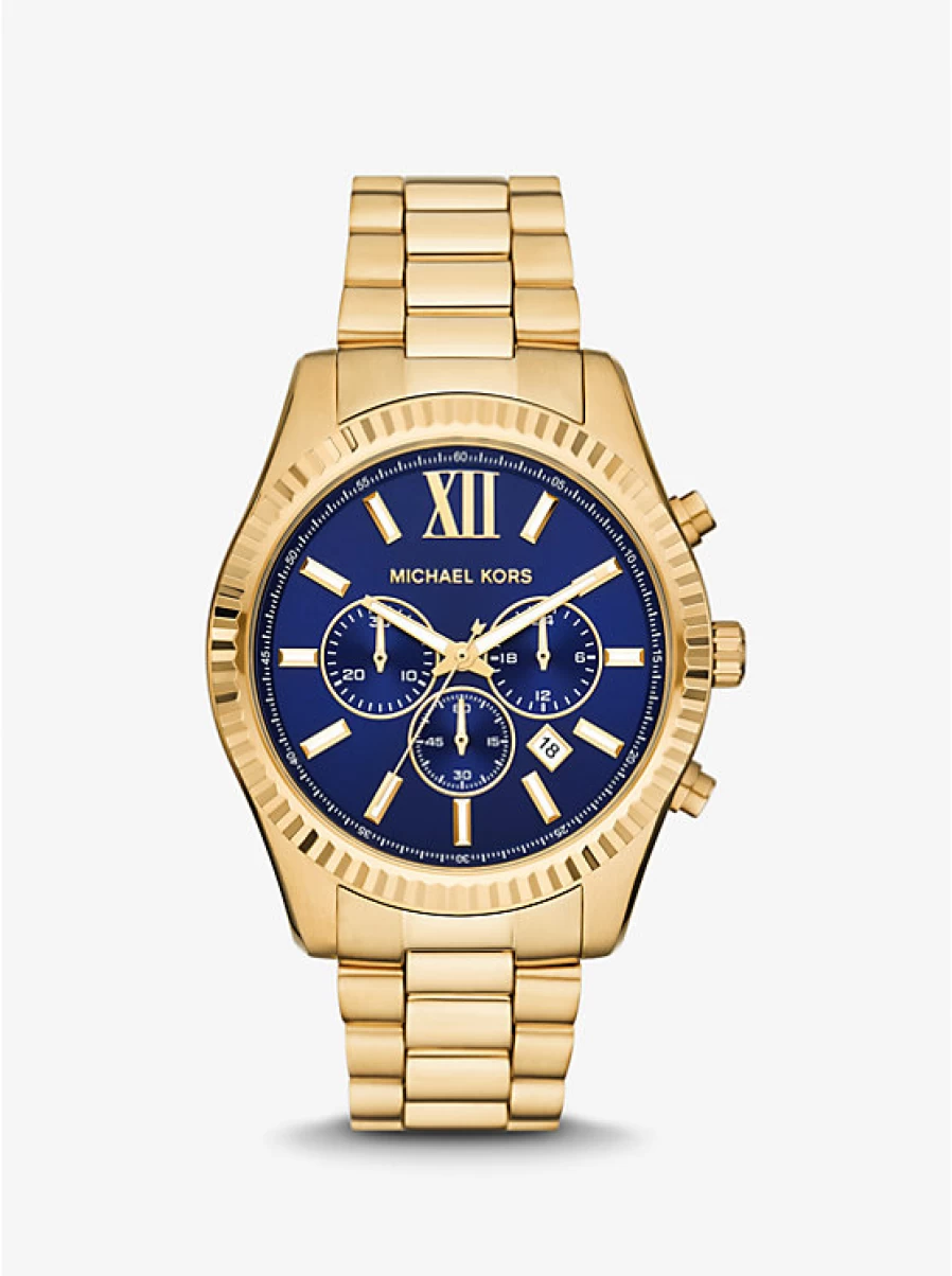 Michael Kors Men's Lexington Oversized Gold-Tone Stainless Steel Watch