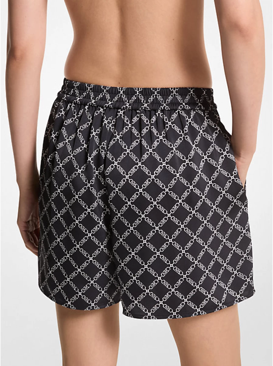 Michael Kors Women's Satin Shorts with Empire Logo Print
