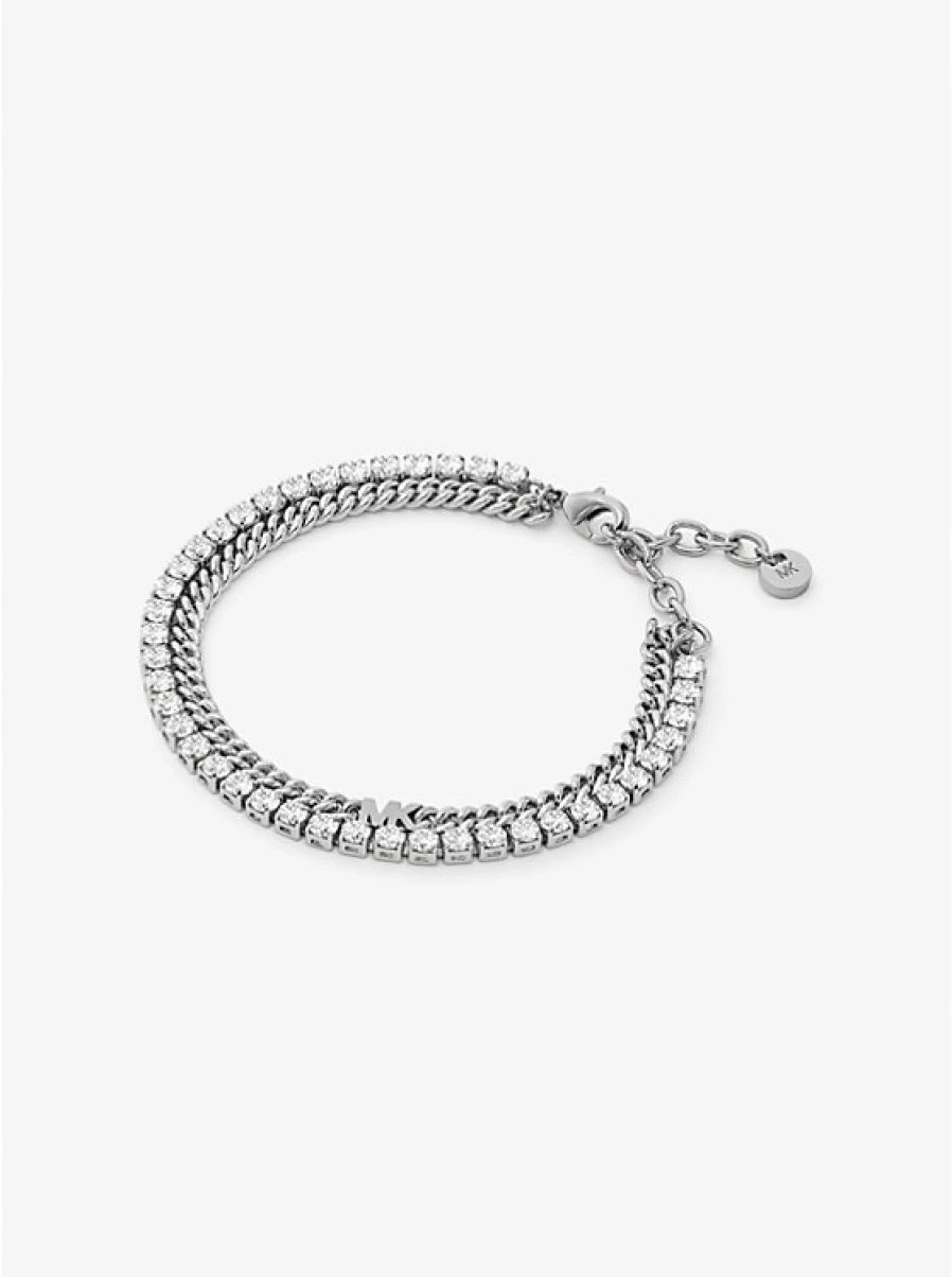 Michael Kors Women's River Bracelet - Double Brass Chain with Precious Metal Plating