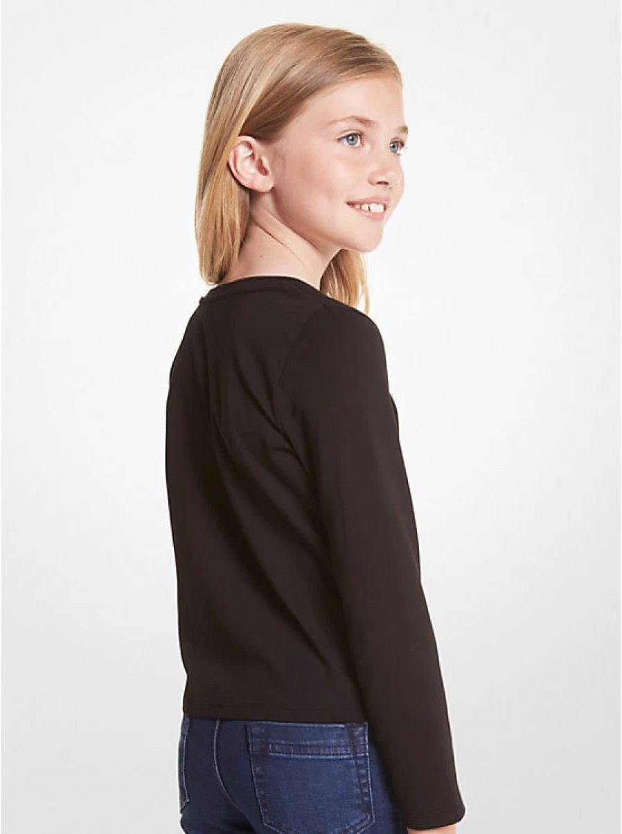 Michael Kors Kids Cotton T-Shirt with Glitter Logo for Children