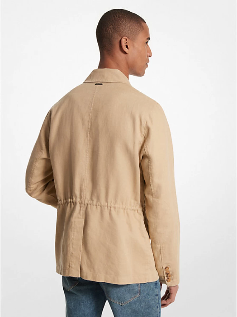 Michael Kors Men's Linen Field Jacket - Lightweight Casual Summer Blazer