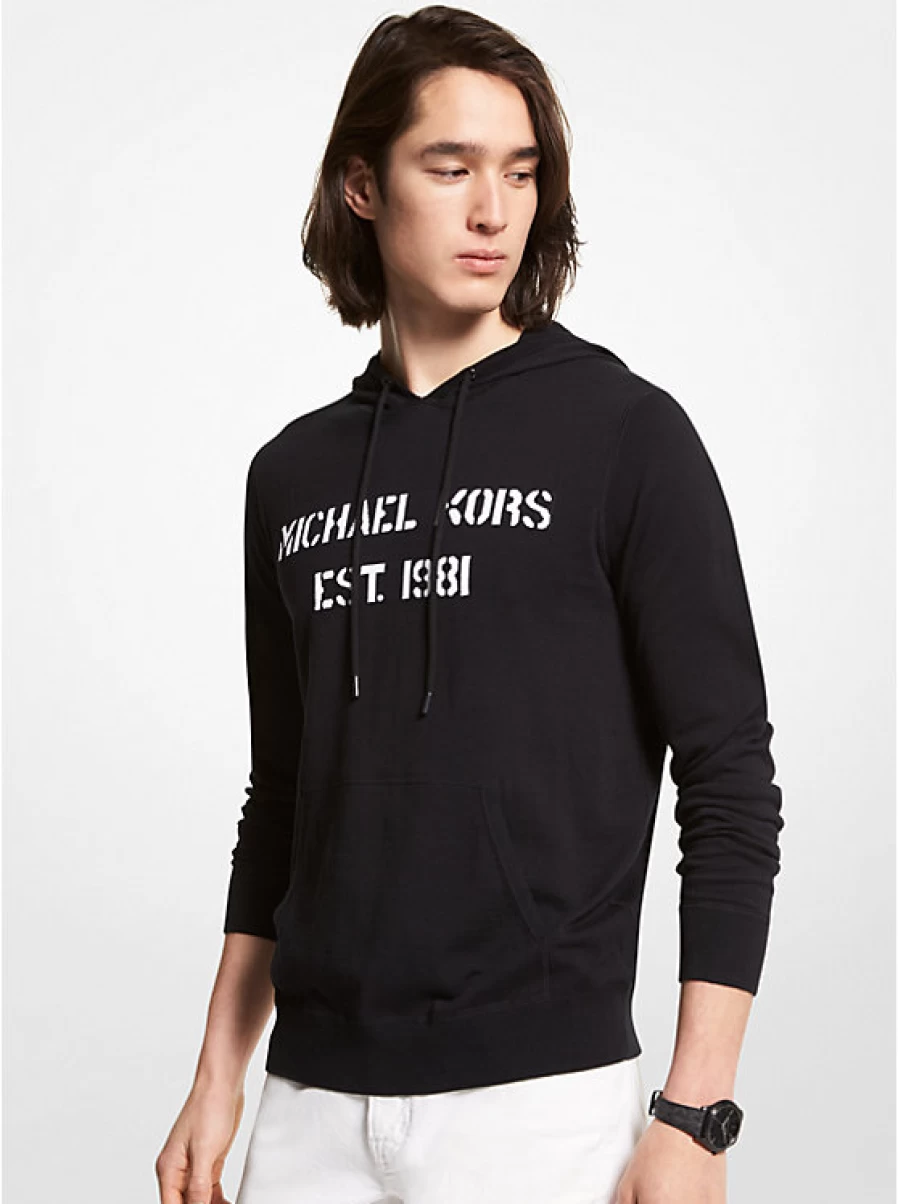 Michael Kors Men's Linen Hooded Sweater with Logo