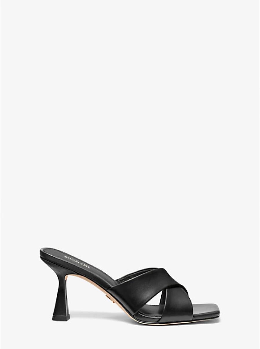 Michael Kors Women's Clara Leather Slide Mule Sandals - Comfortable Slip-On Loafers