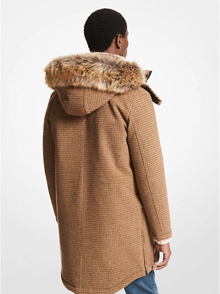 Michael Kors Men's Houndstooth Woven Parka Coat
