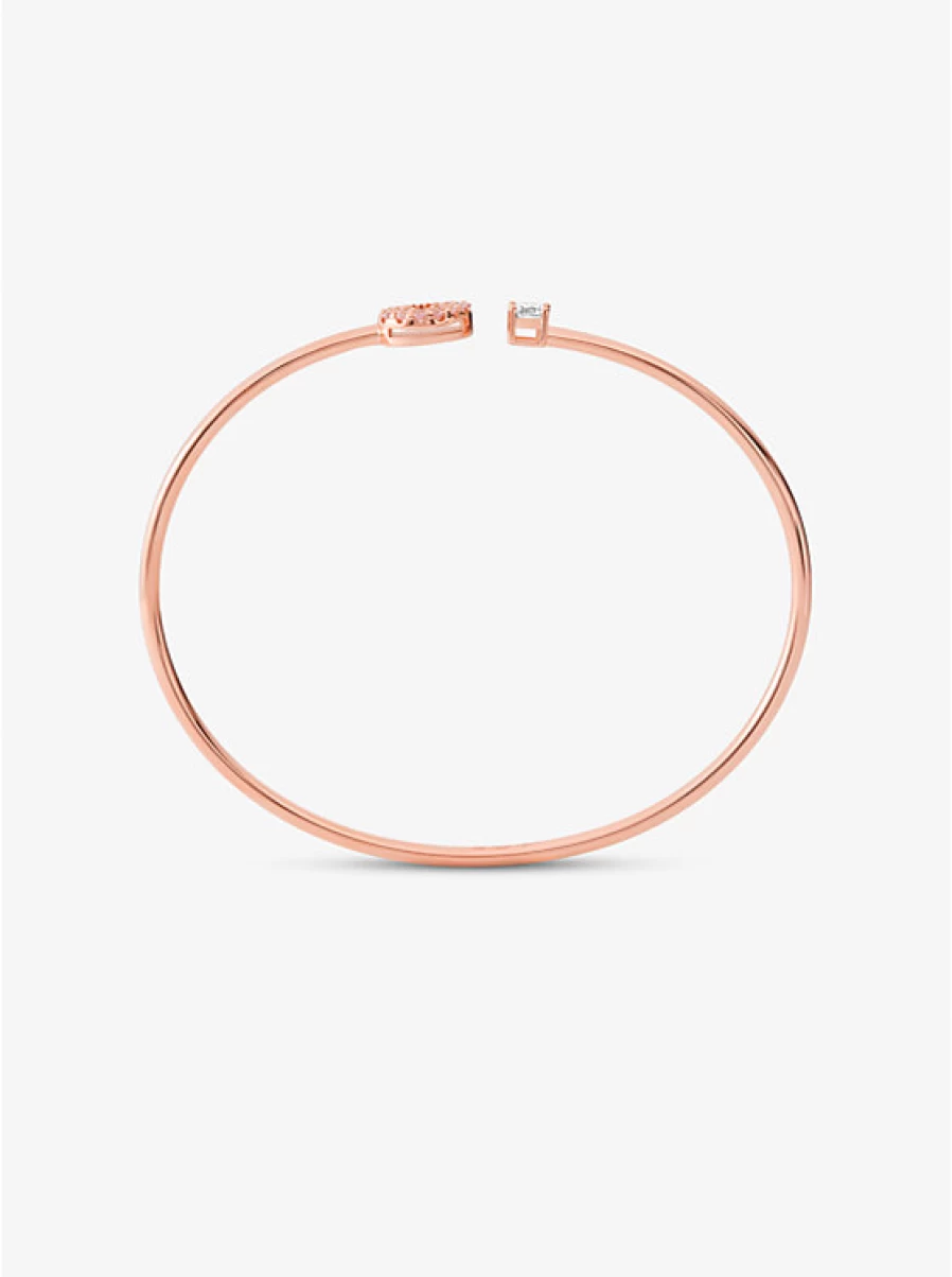 Michael Kors Women's Sterling Silver Bracelet with Precious Metal Plating and Pavé Disc Details