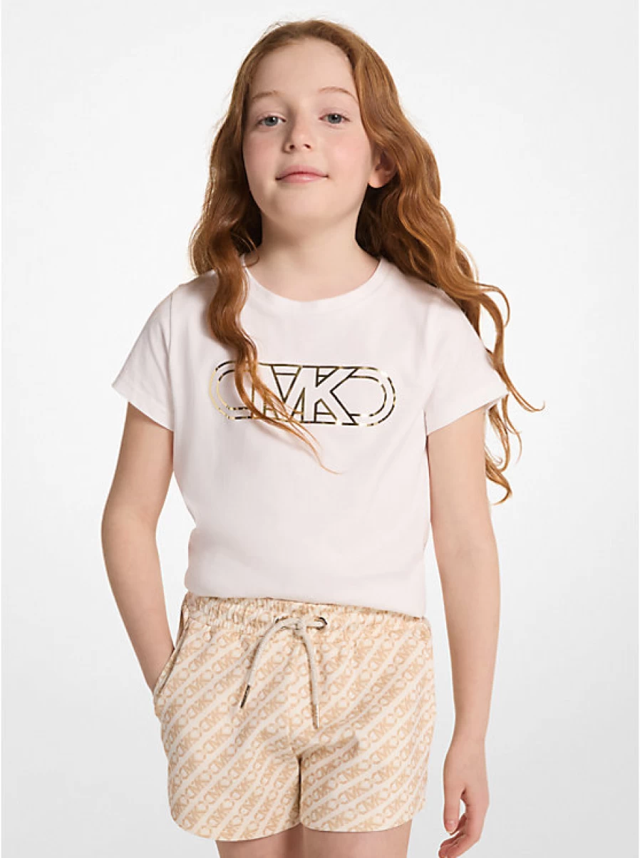 Michael Kors Kids Cotton T-Shirt with Empire Logo for Children