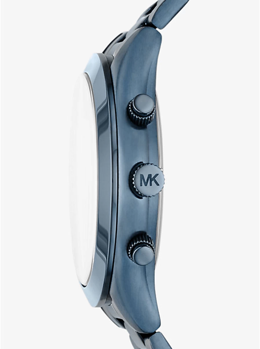 Michael Kors Men's Oversized Slim Blue Runway Watch - Modern Luxury Timepiece