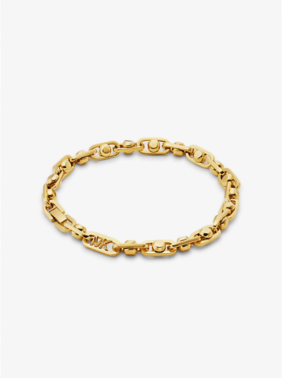 Michael Kors Astor Bracelet for Women - Brass Links with Precious Metal Plating, Elegant Gold-Tone Chain Bracelet