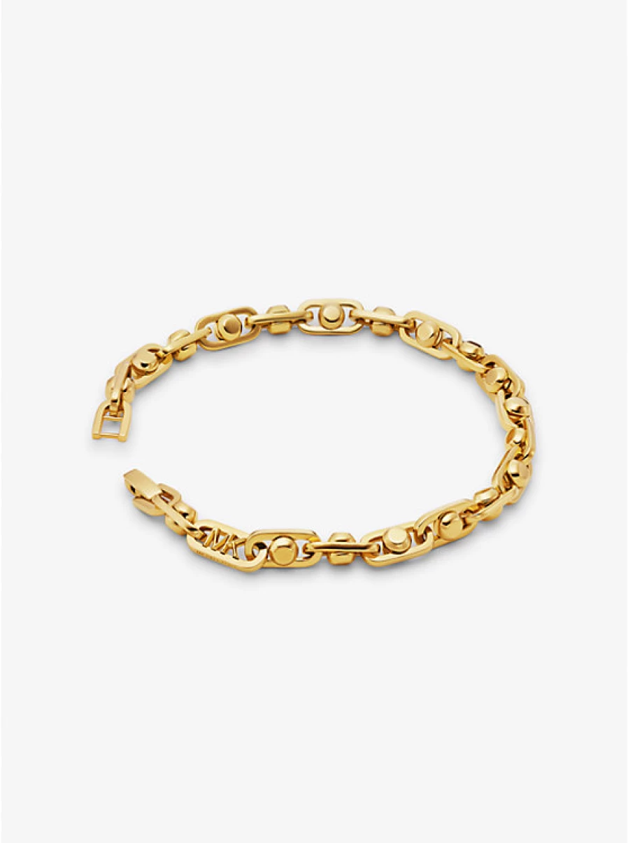 Michael Kors Astor Bracelet for Women - Brass Links with Precious Metal Plating, Elegant Gold-Tone Chain Bracelet