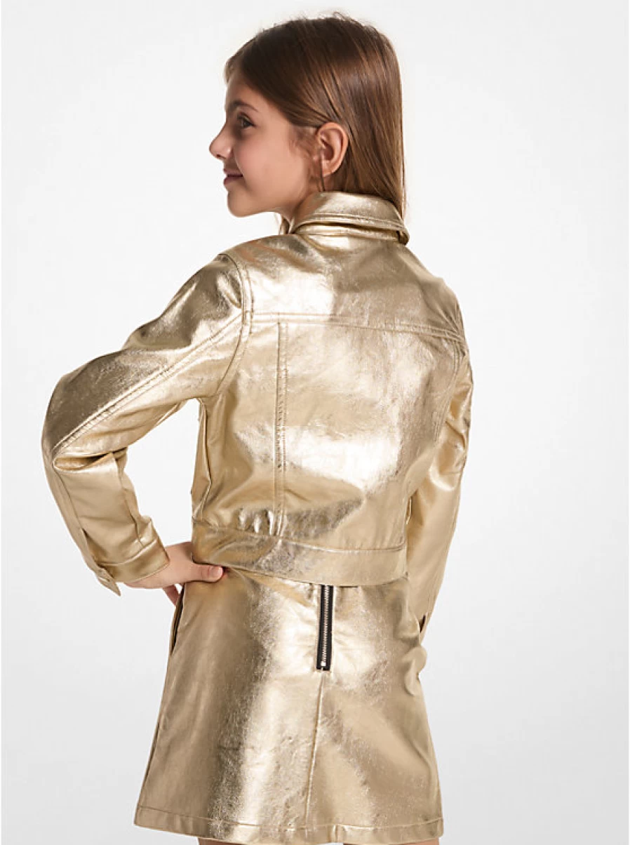 Michael Kors Kids' Metallic Motorcycle Jacket for Children - Stylish & Trendy