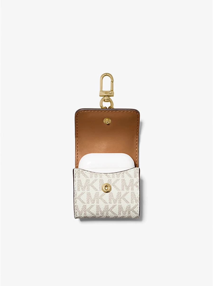 Michael Kors Women's AirPods Case with Logo and Clasp - Stylish Protective Cover for Apple AirPods