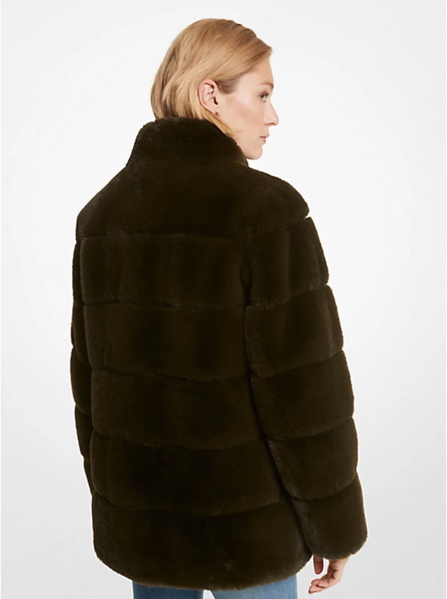 Michael Kors Women's Quilted Faux Fur Coat - Luxurious Winter Outerwear