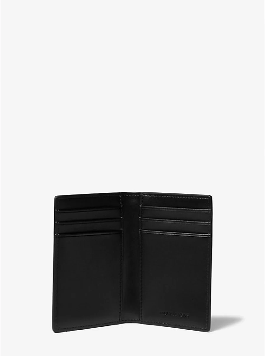 Michael Kors Hudson Men's Leather Card Holder with Dual Flap Design