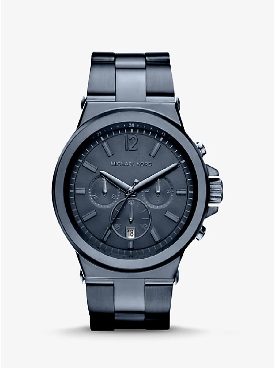 Michael Kors Dylan Oversized Navy Watch for Men - Luxury Stainless Steel Chronograph Timepiece