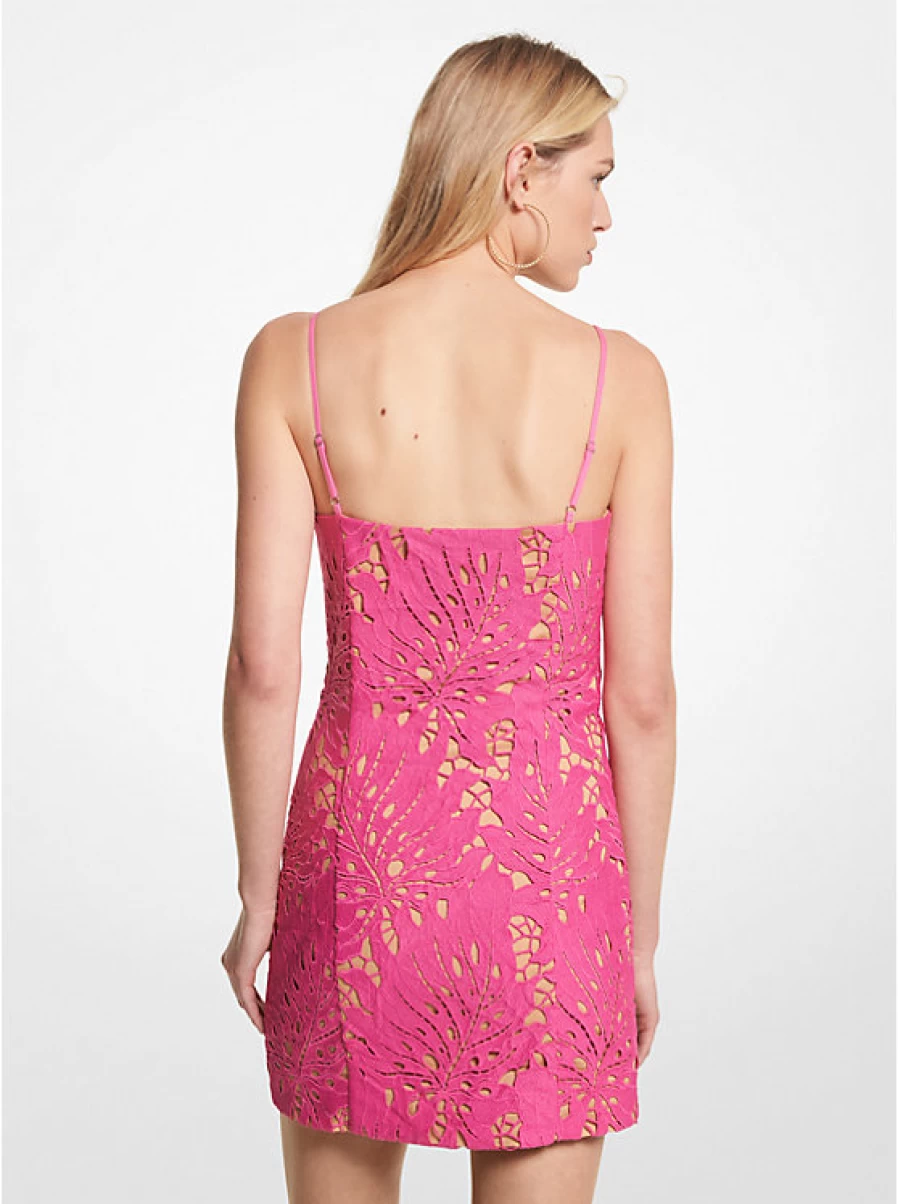 Michael Kors Women's Lace Babydoll Dress with Palm Tree Print - Elegant Beachwear Nightie